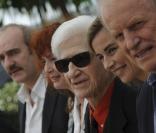 Michel Vuillermoz, André Dussollier, Alain Resnais, Sabine Azéma et Anne Consigny lors du photocall le 20 mai 2009 des Herbes Folles présenté au 62e Festival de Cannes