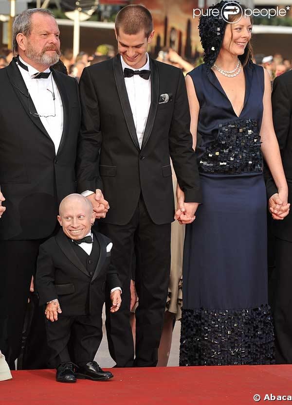  Verne Troyer, Terry Gilliam, Andrew Garfield, Amy Gilliam lors du 62e Festival de Cannes  