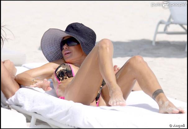Shauna Sand sur la plage de Miami, hier