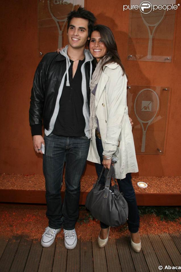 Karine Ferri et son cousin à Roland Garros hier