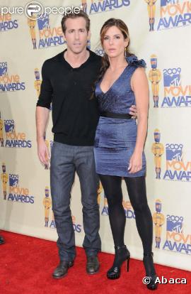 Ryan Reynolds et Sandra Bullock aux MTV Movie Awards, le 31 mai 2009