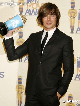 Zac Efron a été sacré meilleur acteur lors des MTV Movie Awards, le 31 mai 2009
