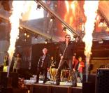 Johnny Hallyday lors des ultimes répétitions de son Tour 66 au Stade de France, jeudi 28 mai 2009, devant un millier de privilégiés. Un show tout en décontraction, avant l'apothéose des 29, 30, et 31 mai !