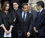 Nicolas Sarkozy et Carla Bruni à Notre dame De Paris le 3 juin pour l'hommage aux disparus de l'avion d'Air France.