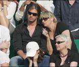 Christine Bravo et son ami Nicoles en juin 2007 à Roland-Garros