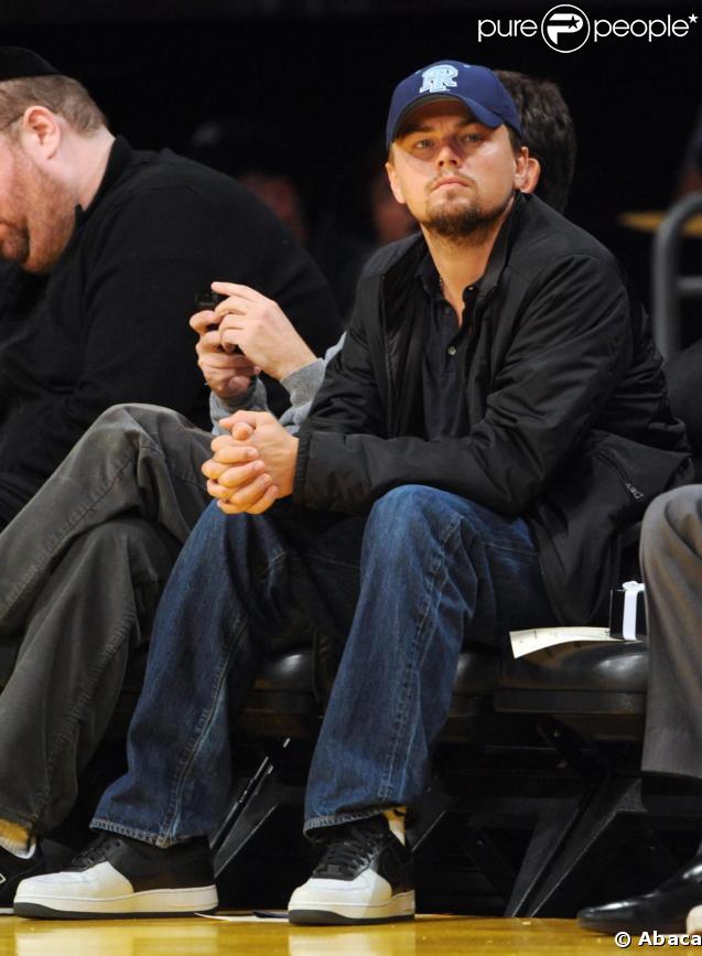 Leonardo DiCaprio au Staple Stadium pour le match des Lakers