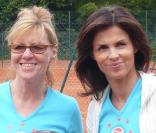 Chantal Ladesou et Caroline Barclay lors du tournoi des personnalités de Roland-Garros qui s'est tenu du 2 au 5 juin 2009 !