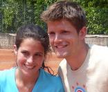 Clémence Castel et son frère lors du tournoi des personnalités de Roland-Garros qui s'est tenu du 2 au 5 juin 2009 !