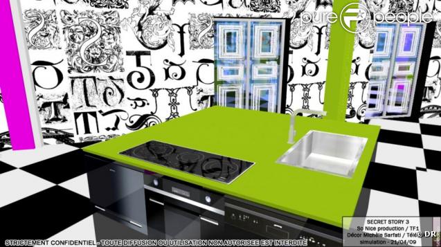 La cuisine de la maison de Secret Story 3