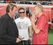 Johnny Hallyday, David et PPDA, lors du match de football en faveur de deux associations humanitaires (et de ses 66 ans), au Parc des Princes, le 14 juin 2009 !
