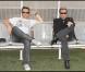 David et Johnny Hallyday, lors du match de football en faveur de deux associations humanitaires (et de ses 66 ans), au Parc des Princes, le 14 juin 2009 !