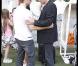 David et Johnny Hallyday, lors du match de football en faveur de deux associations humanitaires (et de ses 66 ans), au Parc des Princes, le 14 juin 2009 !
