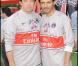Patrick Bruel et Pascal Elbé, lors du match de football en faveur de deux associations humanitaires (et des 66 ans de Johnny), au Parc des Princes, le 14 juin 2009 !