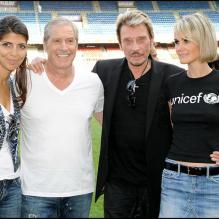 Johnny et Laeticia avec Jean-Claude Darmon et sa compagne Hoda Roche<br />