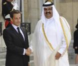 Nicolas Sarkozy et l'emir du Qatar au dîner d'Etat de l'Elysée du 22 juin 2009.