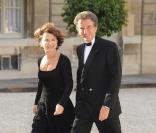 Jack Lang et sa femme Monique arrivent à l'Elysée pour le dîner d'Etat du 22 juin.