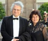  Amin Maalouf et son épouse Andrée  à l'Elysée pour le dîner d'Etat du 22 juin.