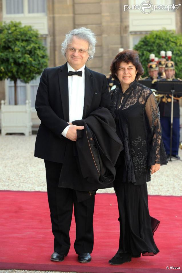 Amin Maalouf et son épouse Andrée  à l'Elysée pour le dîner d'Etat du 22 juin.