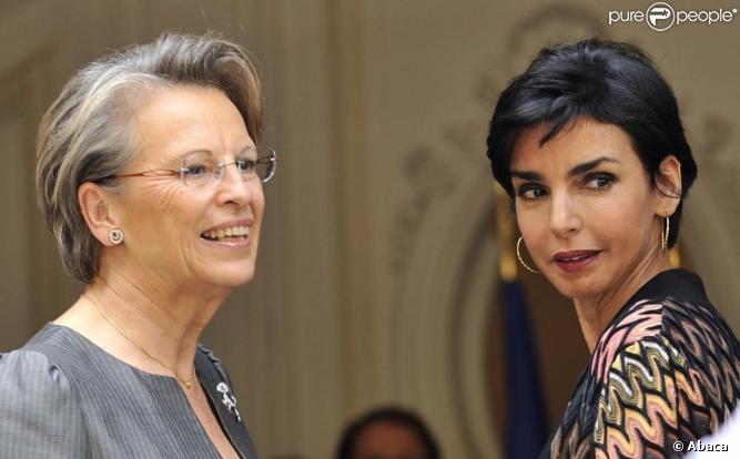 Rachida Dati passe le relais de ministre de la Justice à Michèle Alliot-Marie, 24/06/09.