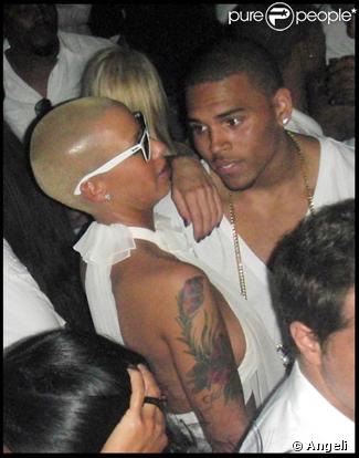 Chris Brown et Amber Rose lors de la White Party de P. Diddy