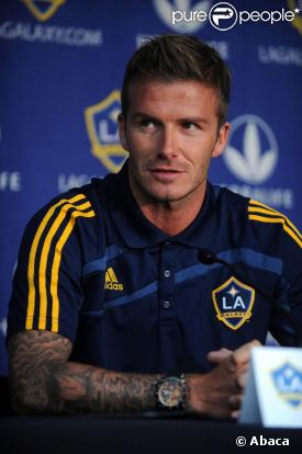 David Beckham donne une conférence de presse. Le 15/07/09