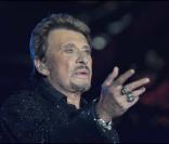 Johnny Hallyday en plein concert au Stade Velodrome à Marseille le 11 juillet 2009