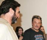 Eric Cantona et Johnny Hallyday au Stade Velodrome à Marseille le 11 juillet 2009