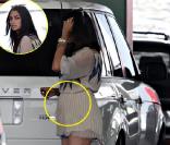 Camila Alves, la compagne de Matthew McConaughey, enceinte de leur deuxième enfant, sur le parking d'un magasin de jouets à los Angeles le 13 juillet 2009 