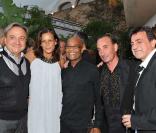 Stéphanie de Monaco, les chanteurs Emile et Images et Thierry Pastor à la soirée Fight Aids au Sporting Club Salle des Etoiles le 17 juillet 2009