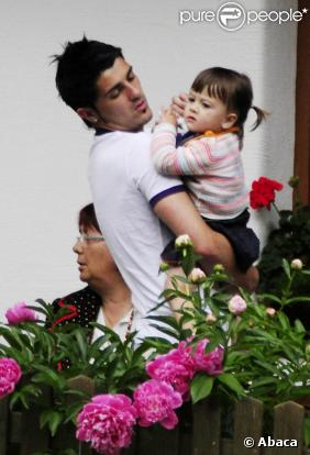 David Villa et sa fille Zadia, en juin 2008