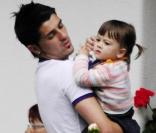 David Villa et sa fille Zadia, en juin 2008