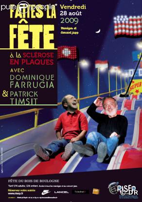 L'affiche de la soirée d'ouverture de la Fête au Bois de Boulogne avec la présence de Dominique Farrugia et Patrick Timsit