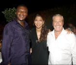 Marcel Desailly, Hoda Roche et Jean-Claude Darmon lors de la soirée des Vendanges du Désert, au domaine de Bertaud-Belieu, le 27 août 2009