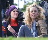 Mandy Moore et Melissa George sur le tournage de Swinging With the Finkels à Londres le 28 août 2009
