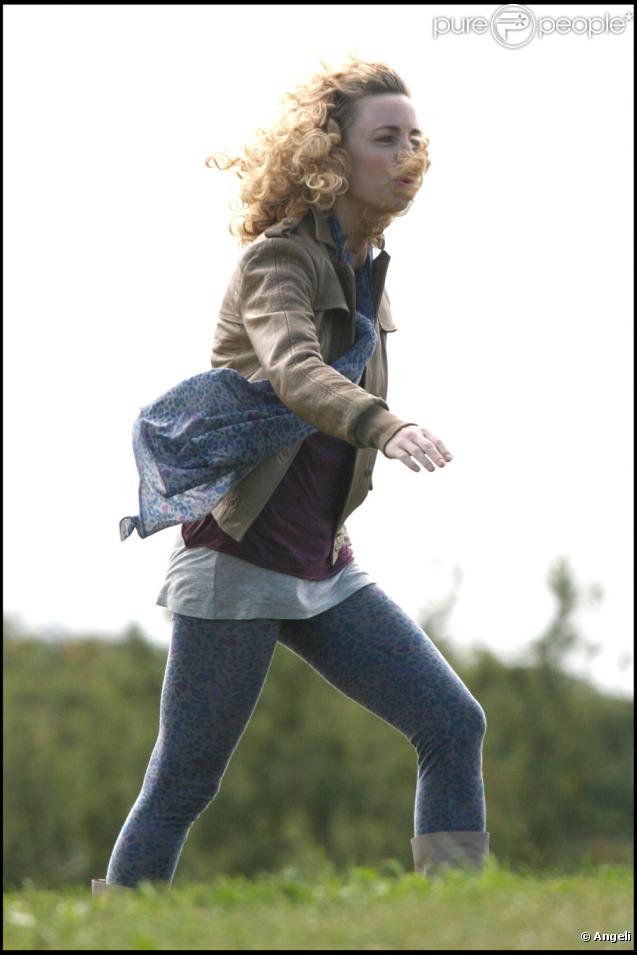 Melissa George sur le tournage de Swinging With the Finkels à Londres le 28 août 2009 