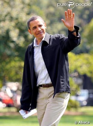 La famille Obama de retour du Camp David, le 6 septembre 2009