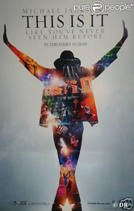 Affiche du film  This is it , tiré des dernières répétitions de l'ultime tournée de Michael Jackson