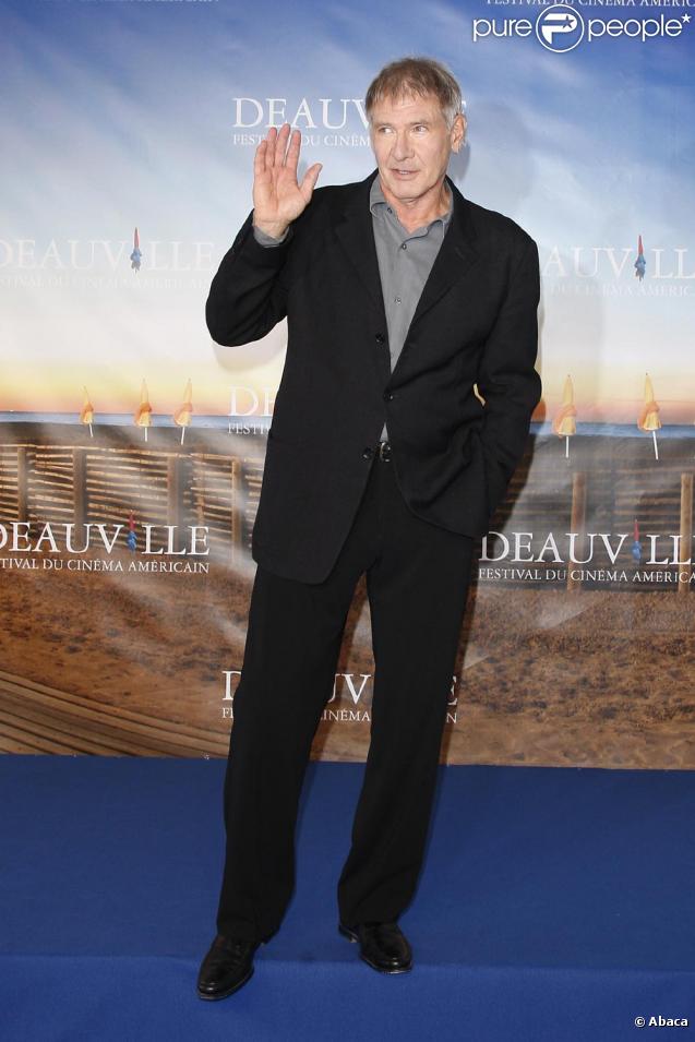 Harrison Ford invité d'honneur du Festival du film américain à Deauville avec sa compagne la comédienne Calista Flockhart. Il a donné une conférence de presse hier le 11 septembre 2009   