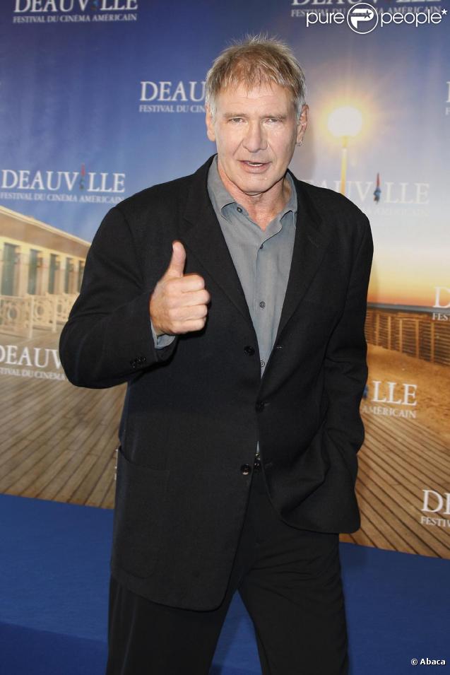 Harrison Ford invité d'honneur du Festival du film américain à Deauville avec sa compagne la comédienne Calista Flockhart. Il a donné une conférence de presse hier le 11 septembre 2009   
