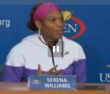 Serena Williams lors de la conférence de presse après sa demi-finale perdue contre Kim Clijsters