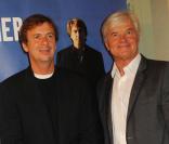 Philippe Godeau et Hervé Chabalier lors de la première à Paris le 15 septembre 2009 du film Le Dernier pour la route