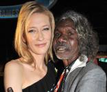 Cate Blanchett et David Gulpilil lors de l'inauguration de l'exposition Screen Worlds à Melbourne le 17 septembre 2009