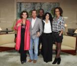 Claudia Cardinale, Bernard Montiel, Magloire, Déborah et Sonia Rolland à la conférence de presse du 16e Gala Faire Face. 22/09/09 