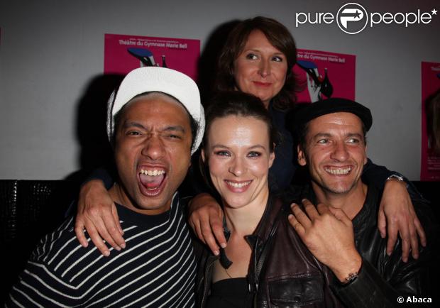 Doc Gynéco, Lucie Jeanne, Maxime et Isabelle Ferron à l'Aftershow de la pièce, au Six-Seven (Paris, 22 septembre2009)