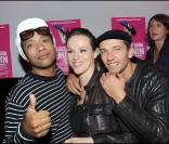 Doc Gynéco, Lucie Jeanne, Maxieme et Isabelle Ferron à la soirée de l'Aftershow, au Six-Seven (Paris, 22 septembre 2009)