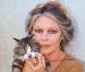 Brigitte Bardot en visite dans un local de la SPA, le 14 avril 1991