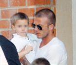 David Beckham lors d'une visite chez le pédiatre de ses fils