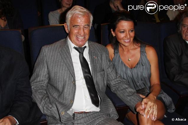 Jean-Paul Belmondo et Barbara Gandolfi à la projection du film  Pierrot le fou , à la Cinémathèque française. 23/09/09