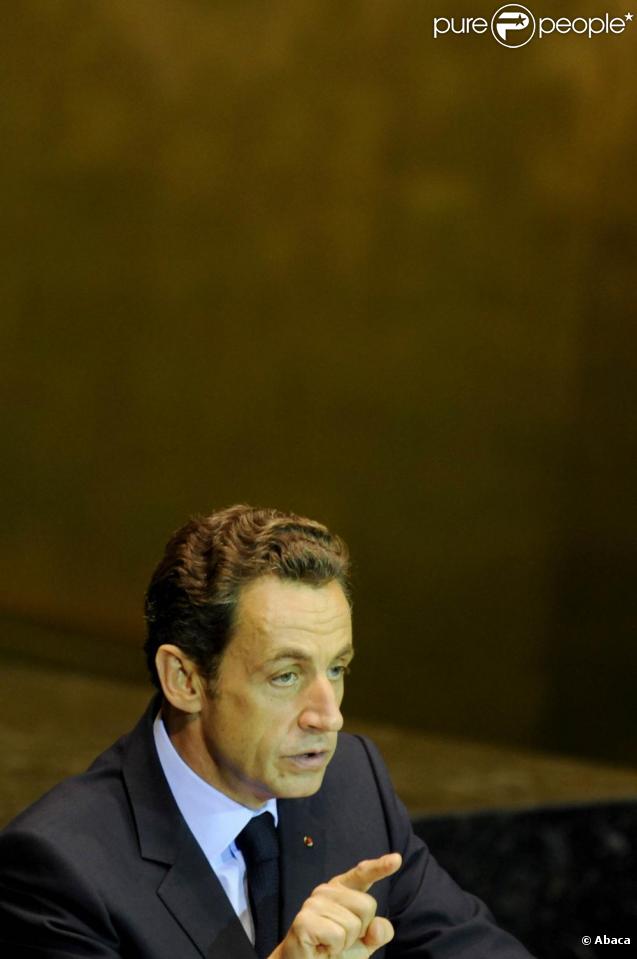 Nicolas Sarkozy s'exprime à l'Assemblée générale de l'ONU. 23/09/09