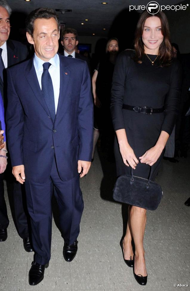 Nicolas Sarkozy et Carla Bruni se rendent à un dîner privé, à New York. 23/09/09
